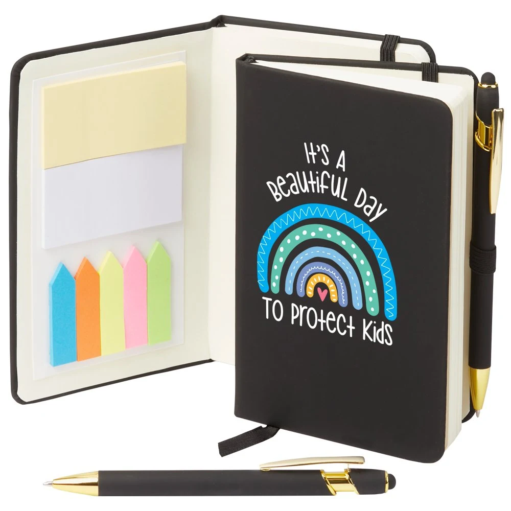 Custom 4" x 6" Jotter With Sticky Notes & Stylus Pen 1