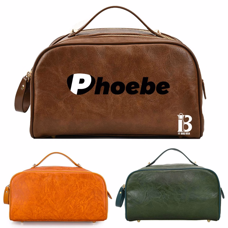 Water-Resistant Leather Toiletry Organizer
