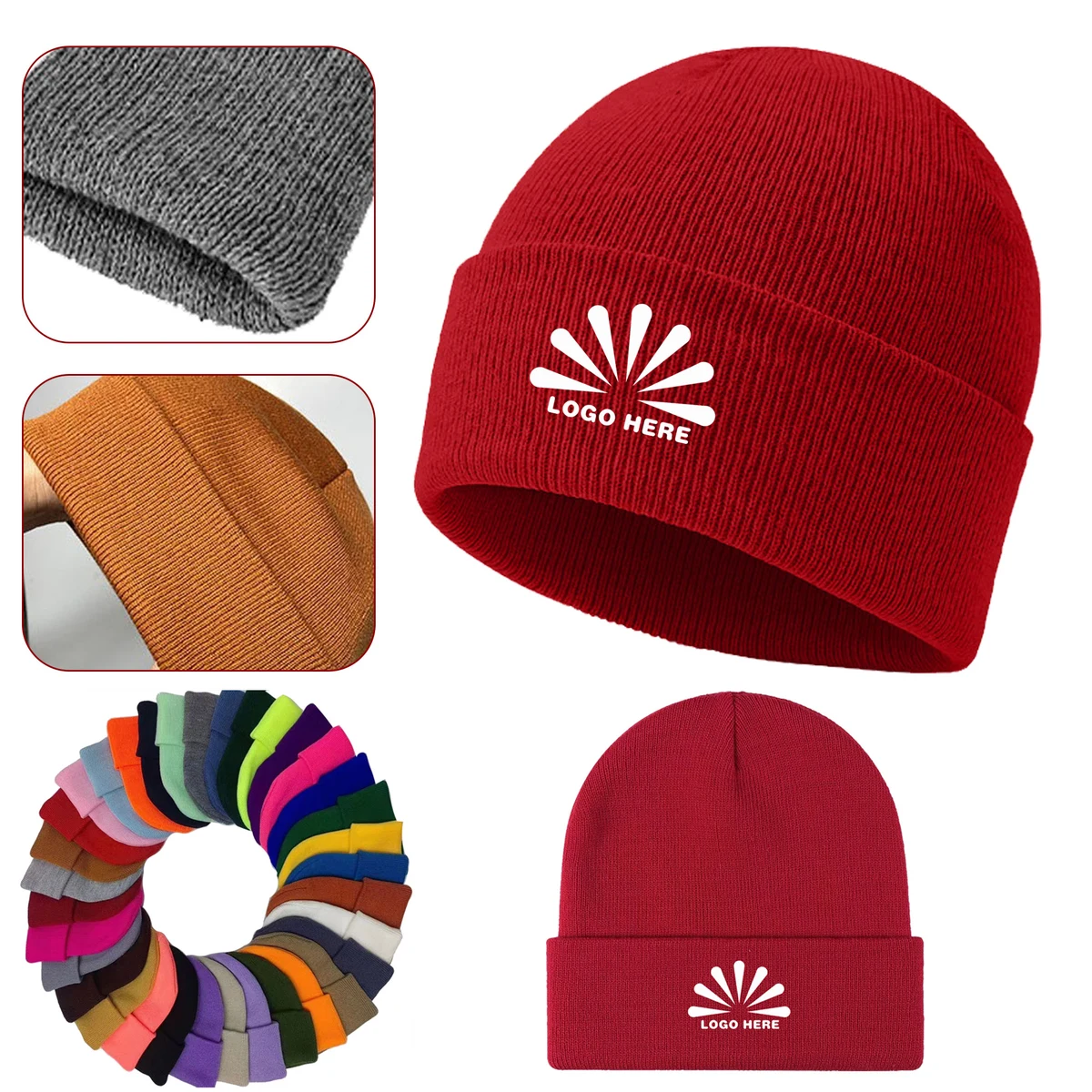 MOQ25 Slouchy Fitting Warm Knitted Hat 1