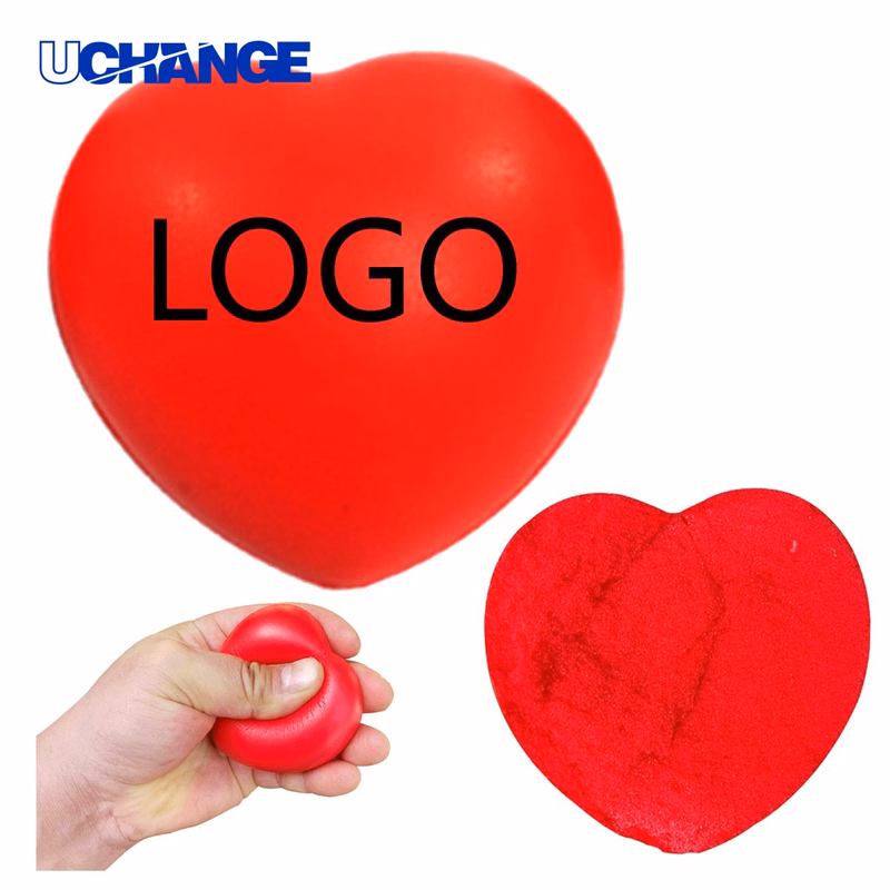 2.7" Heart-Shaped PU Stress Ball