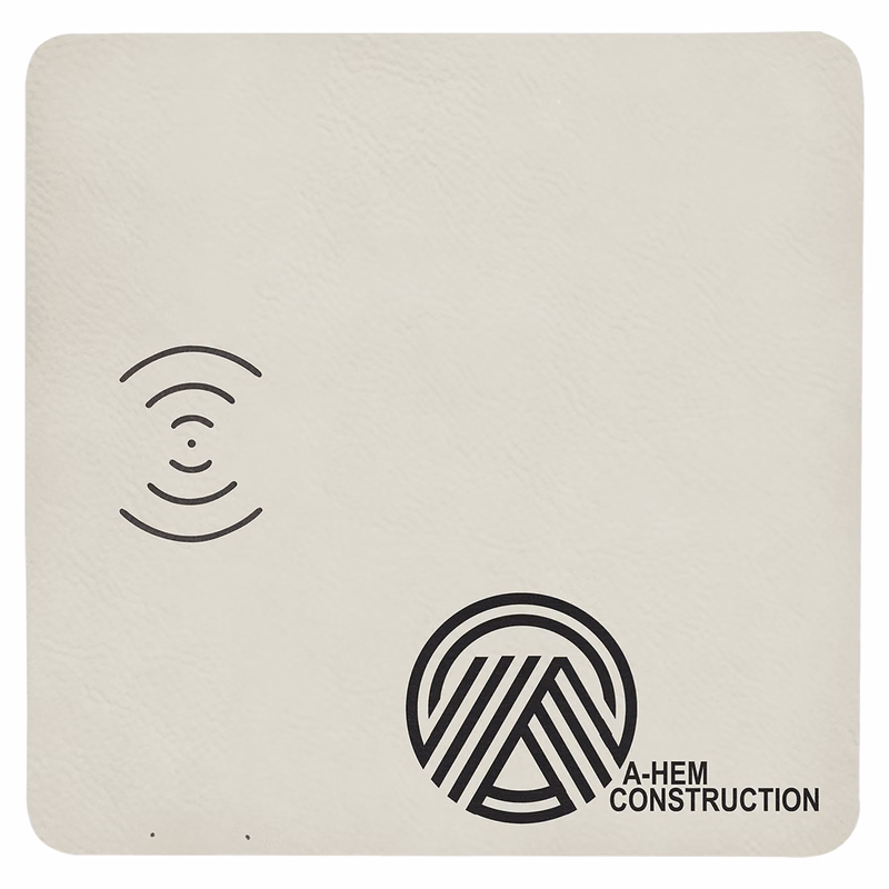 White Leatherette Phone Charging Mat