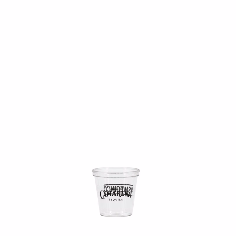 1 oz Hard Plastic Smooth Cup Clear Tradition Print