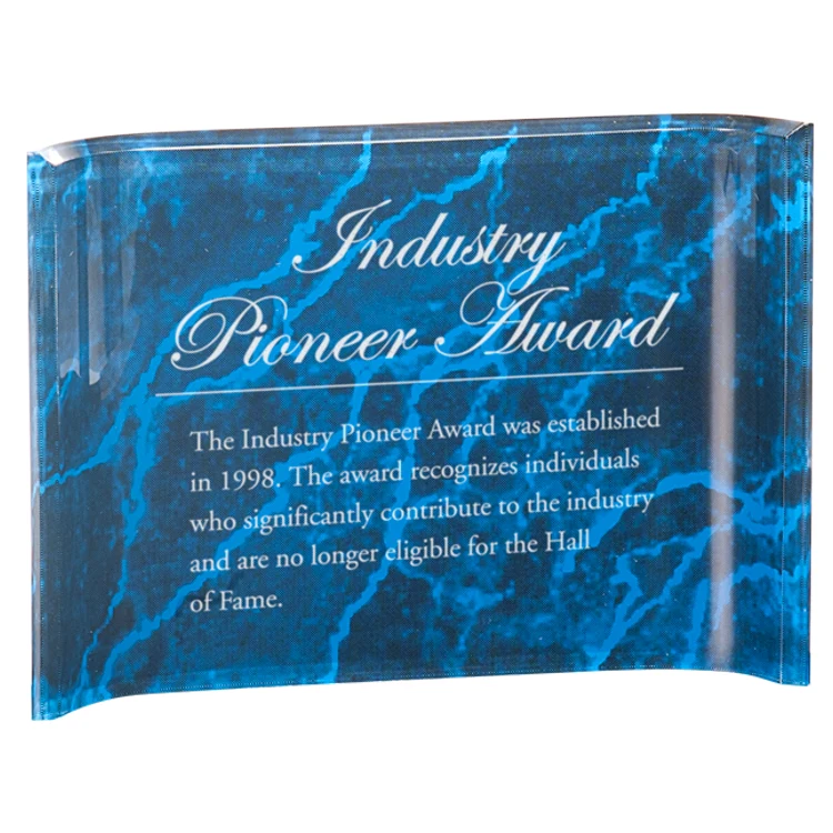 5" x 7" Blue Marble Acrylic Crescent Award 1