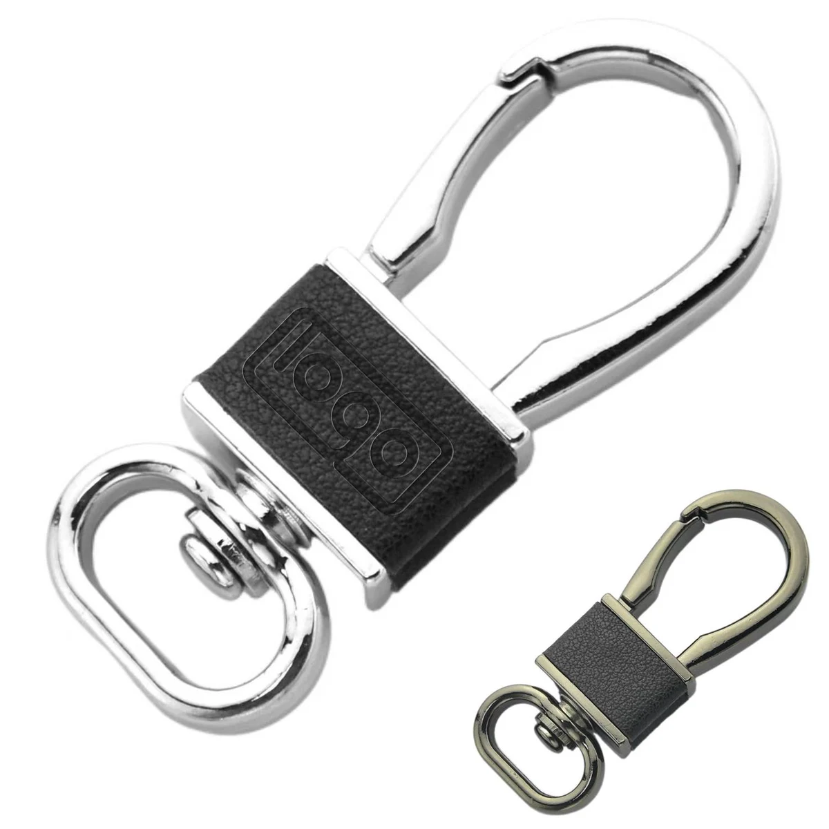 Men PU Leather Metal Key Ring Clip 1