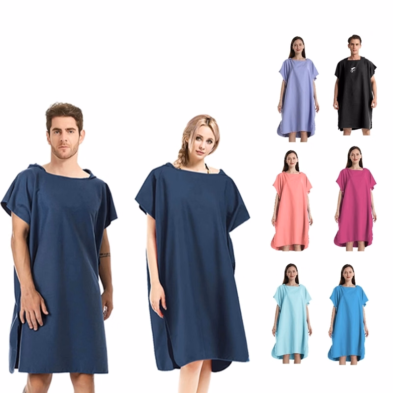 Quick-Drying Beach Surf Poncho Changing Robe With Hood