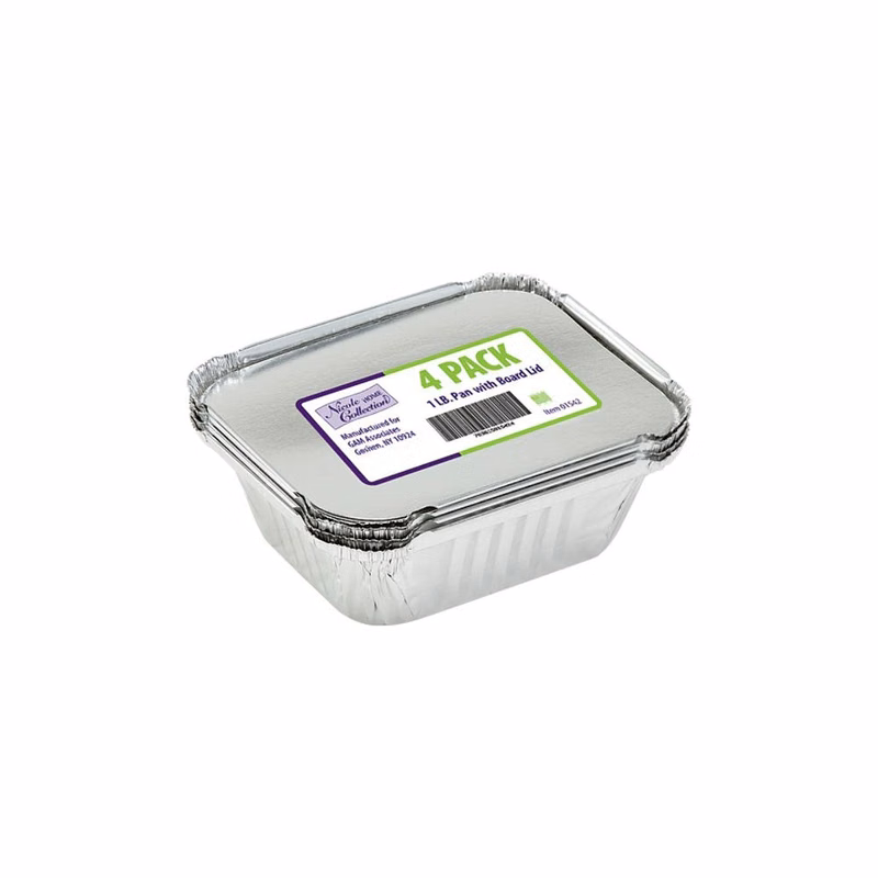 Aluminum Pans - with Board Lids 1 lb. 4 Pack