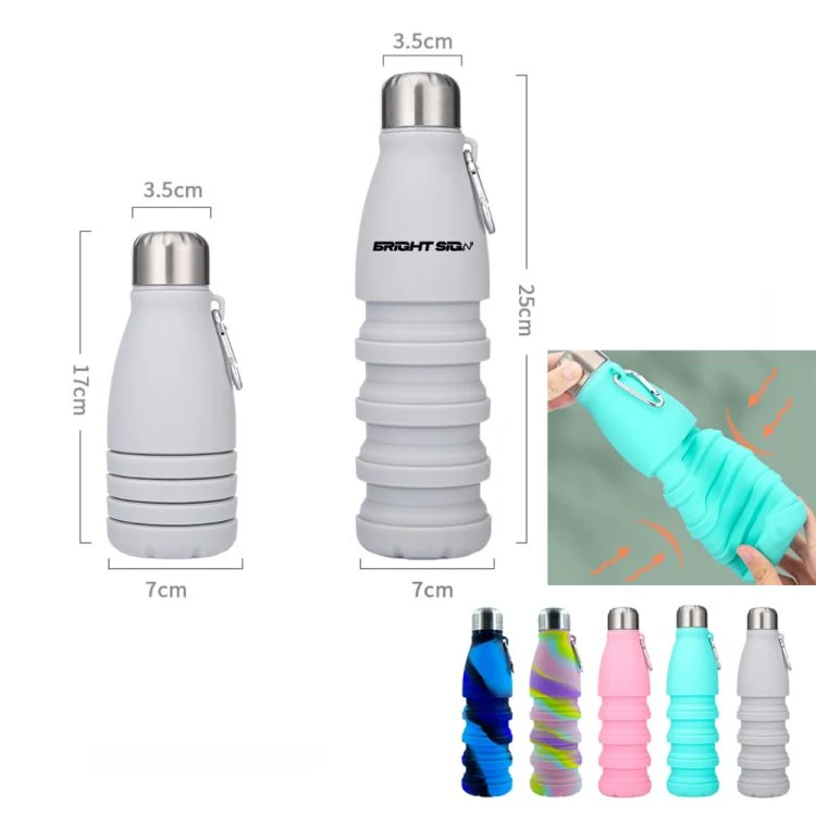 18oz Collapsible Retractable Sports Water Bottle 1