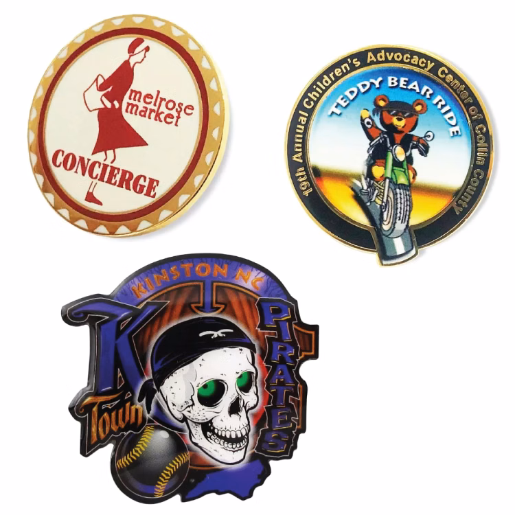1.25" Full Color Offset Printed Lapel Pin with Epoxy Dome