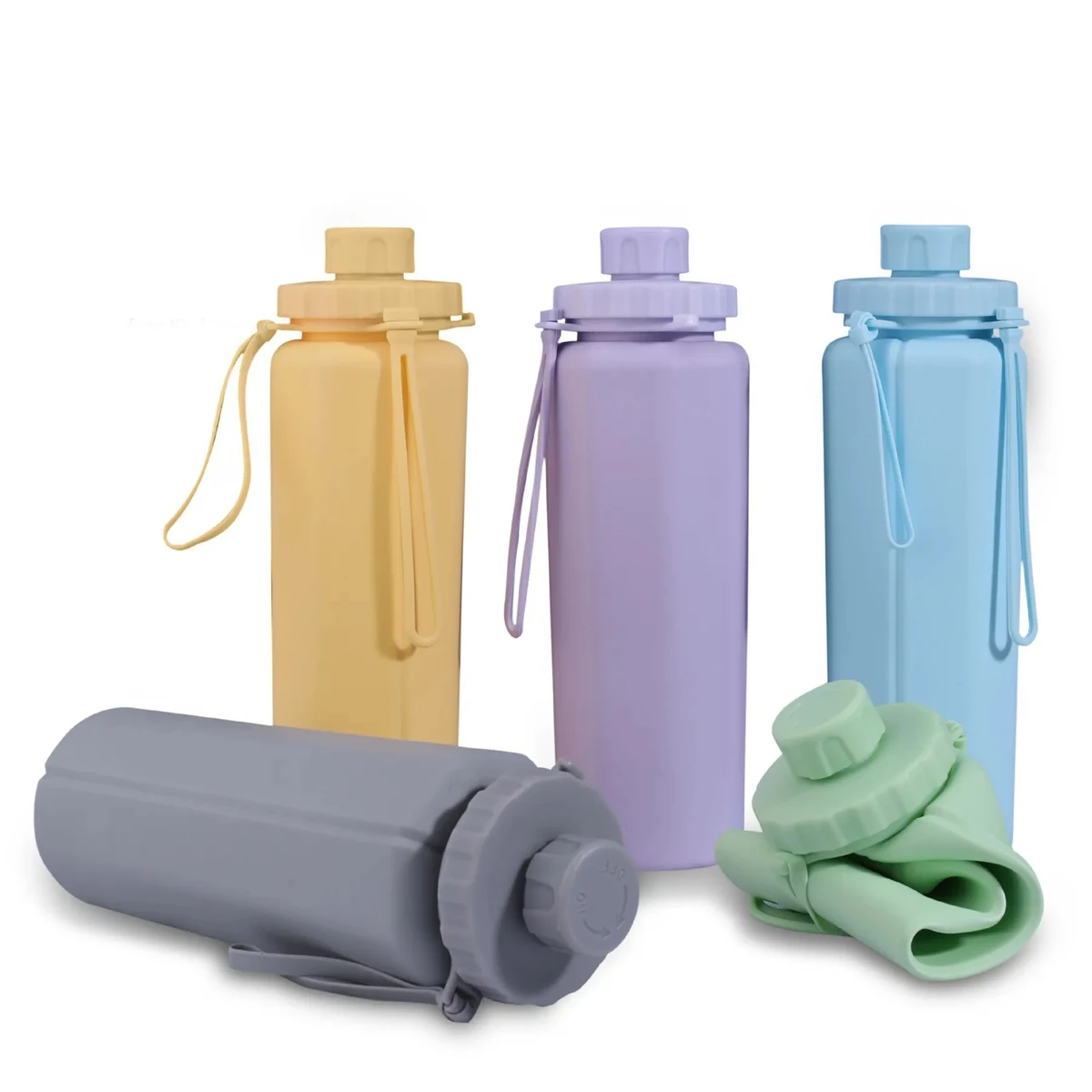21 Oz. Silicone Folding Water Bottle 1