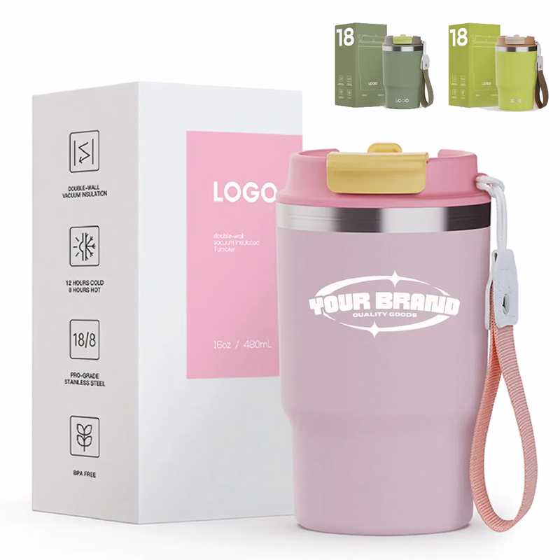 16oz Stainless Steel Tumbler Vacuum Insulated Travel Mug Cup