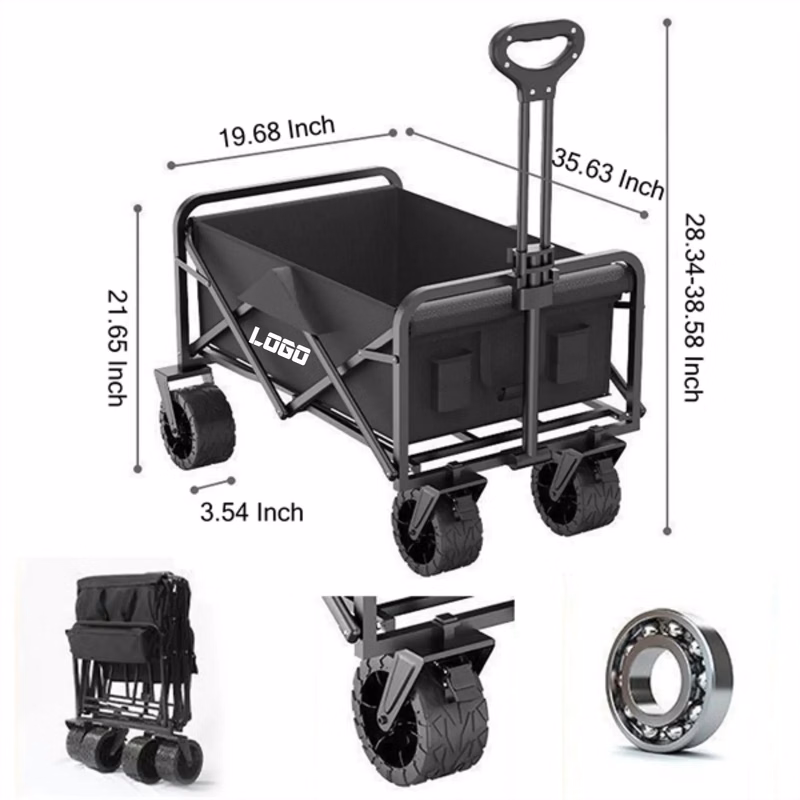MOQ 1 Heavy Duty Collapsible Folding Wagon Cart