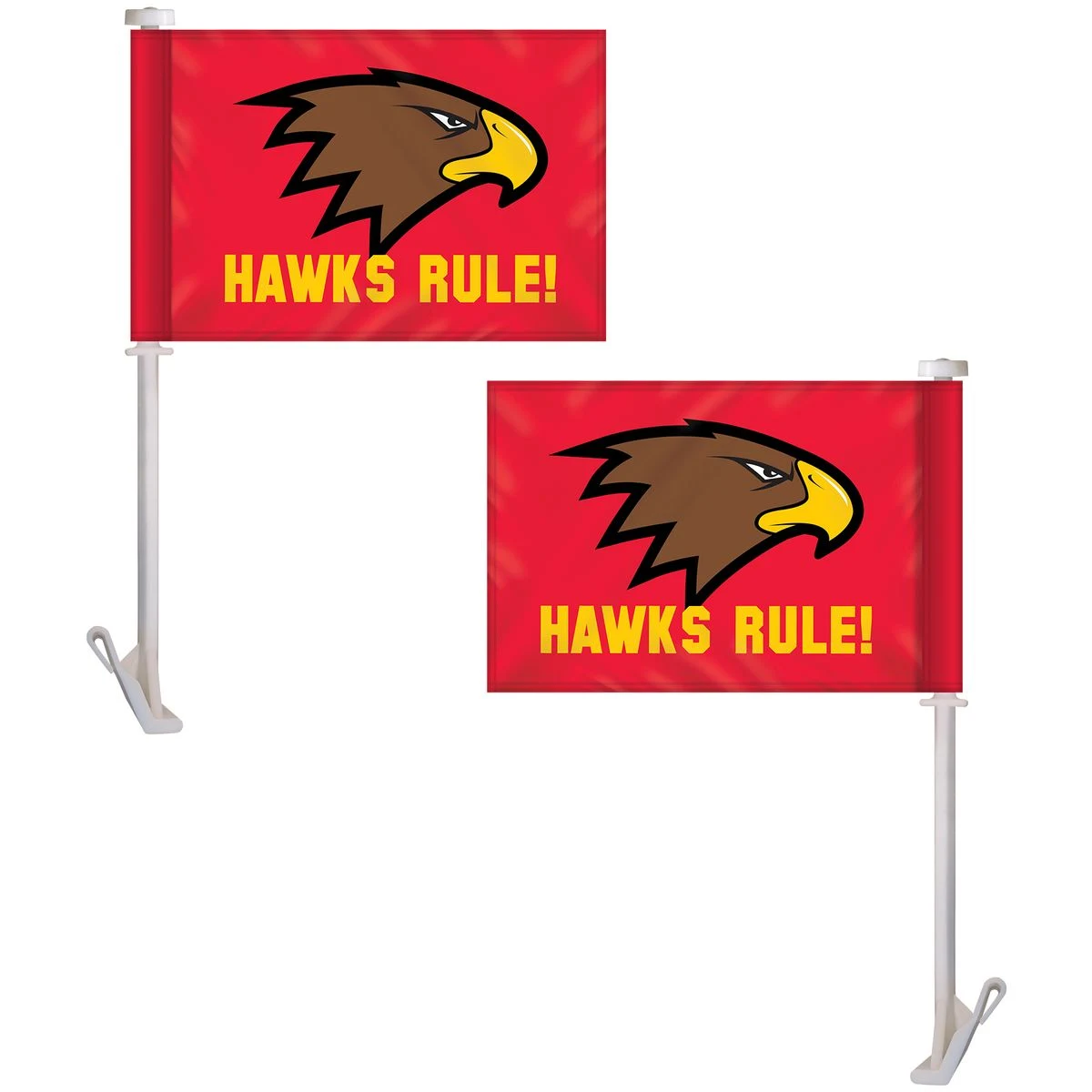 7.5" x 10.5" Double Sided Digitally Printed Custom Car Flag on a Premium Staff 1