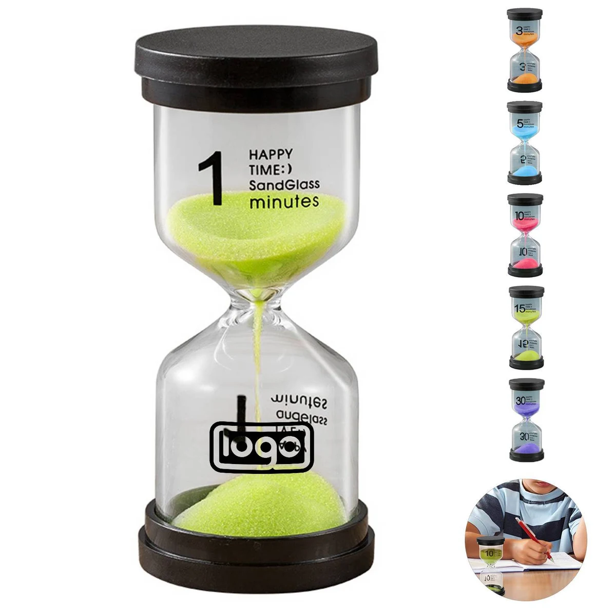 Black Cover Hourglass Timer 1