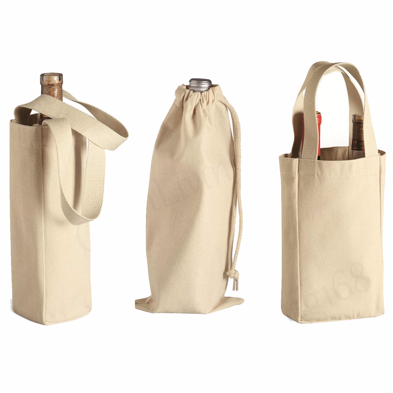 12 Oz. Cotton Wine Single Bottle Gift Tote