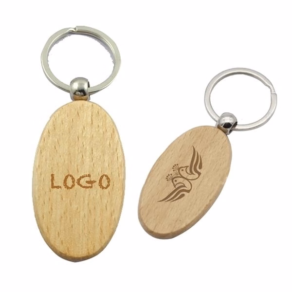 Promotional Oval Wooden Key Holder