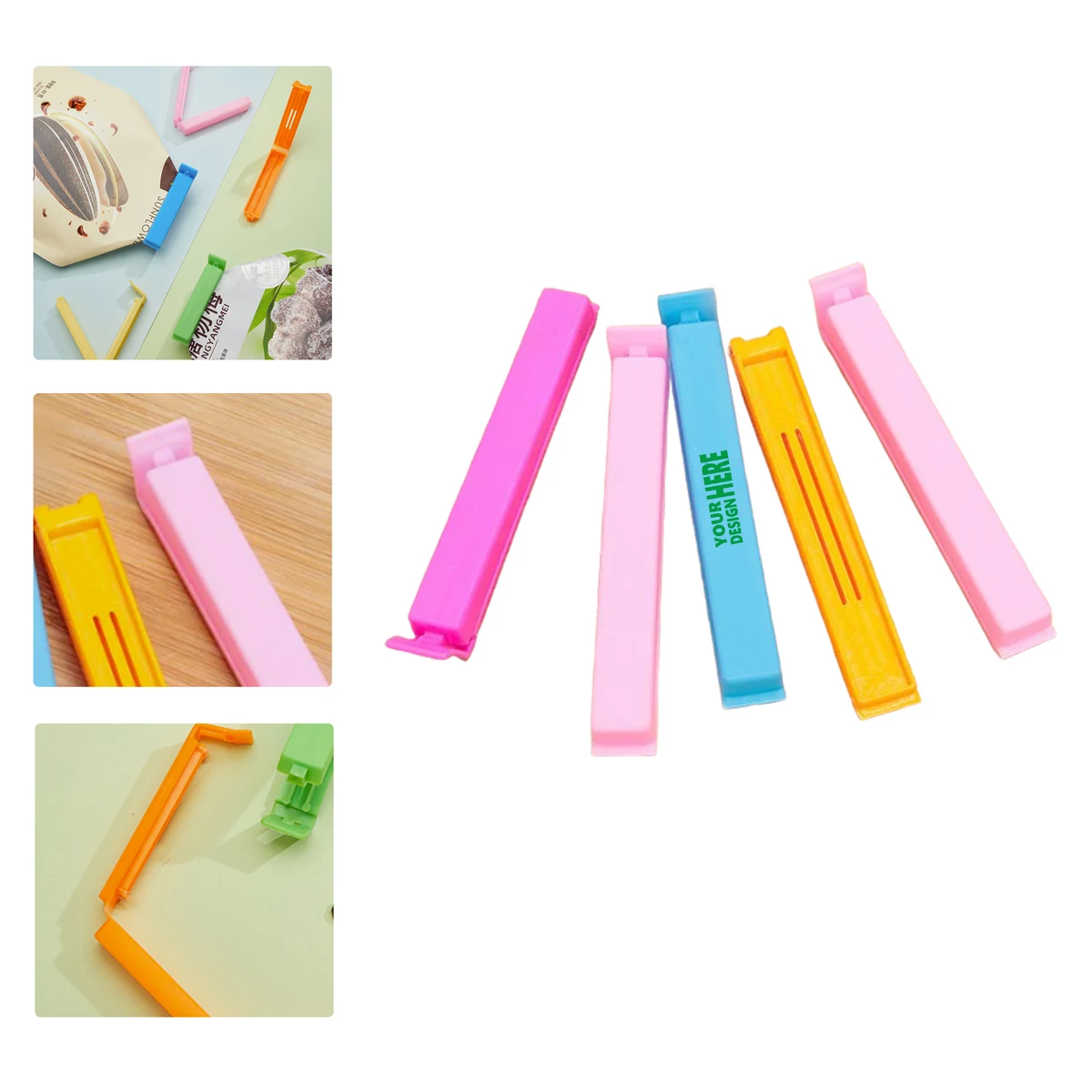 MOQ 50 Plastic Seal Clips for Tea Bags Snacks Custom Logo Food Preservation 1