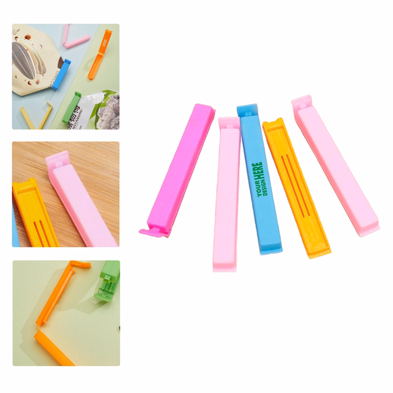 MOQ 50 Plastic Seal Clips for Tea Bags Snacks Custom Logo Food Preservation