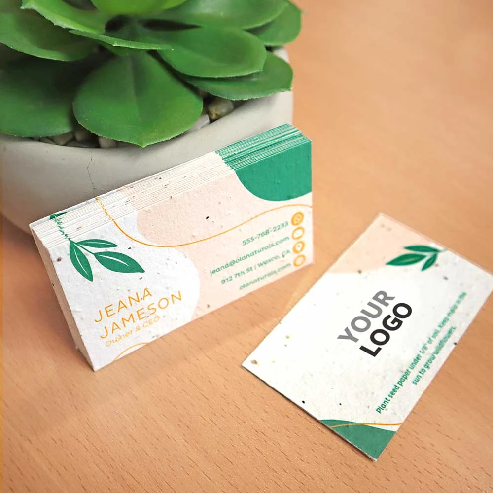Modern Natural Seed Paper Business Cards 1