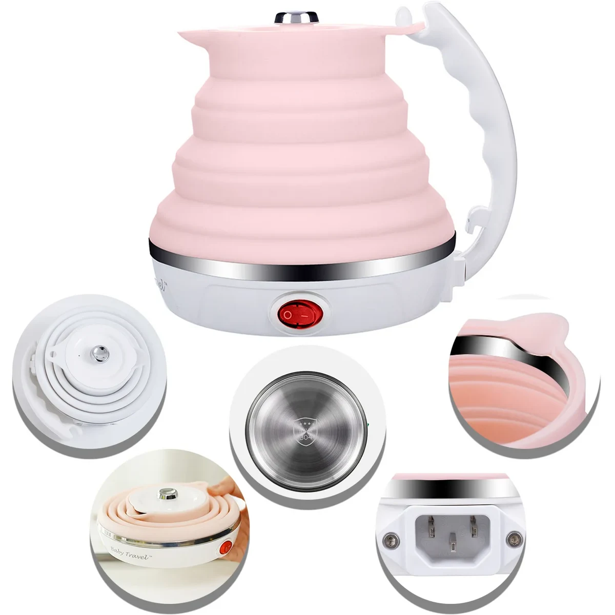 Portable Food Grade Silicone Foldable Electric Kettle Boil 1