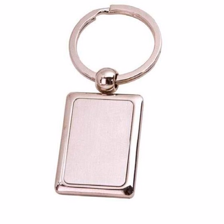 Die Cast Zinc Keychain- Rectangle Flat - 48.8Mmx28.6Mmx4.5Mm