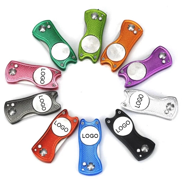 Stainless Steel Foldable Divot Repair Tool Ball Marker 1