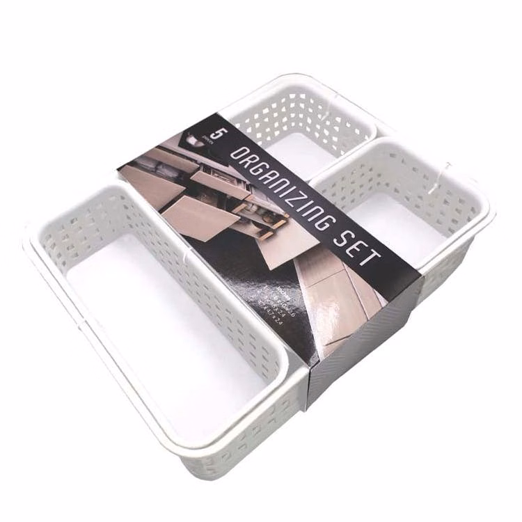 Storage Bin Sets - White 5 Pieces