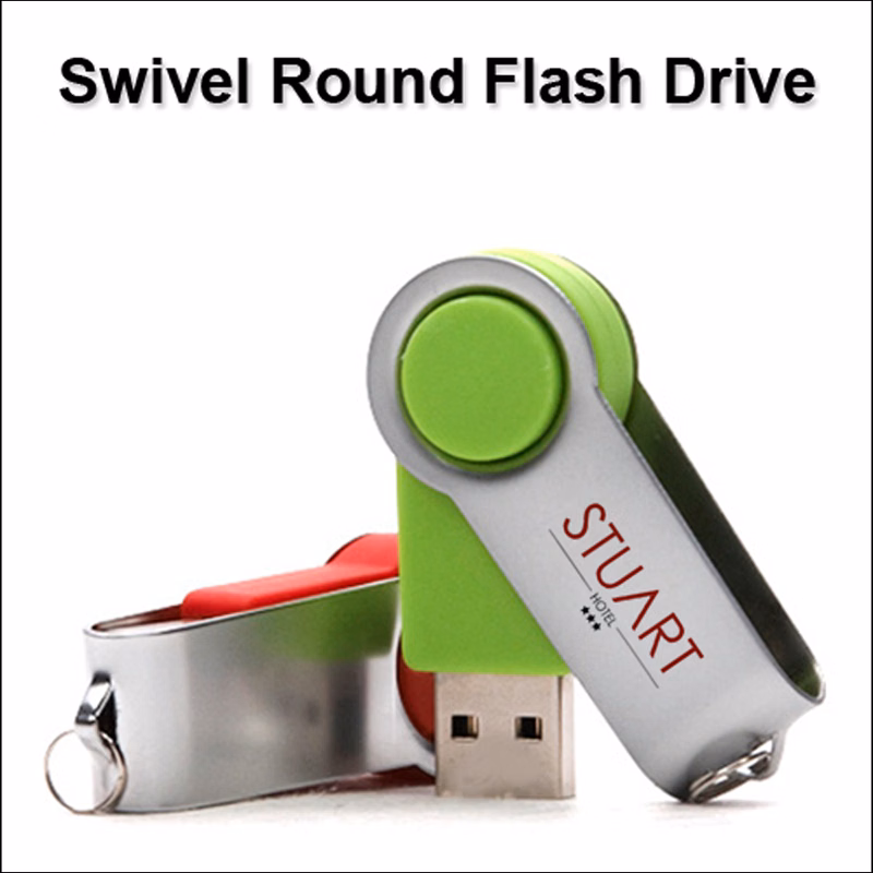 Round Swivel Flash Drive / USB - 16 GB Memory