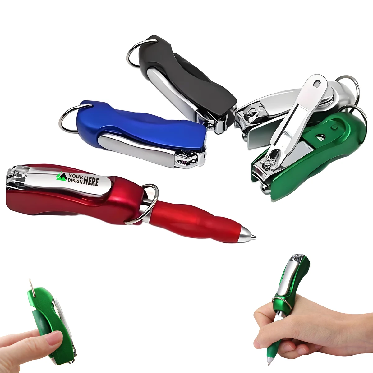 Multifunctional Ballpoint Pen With Nail ClippersKeychain 1