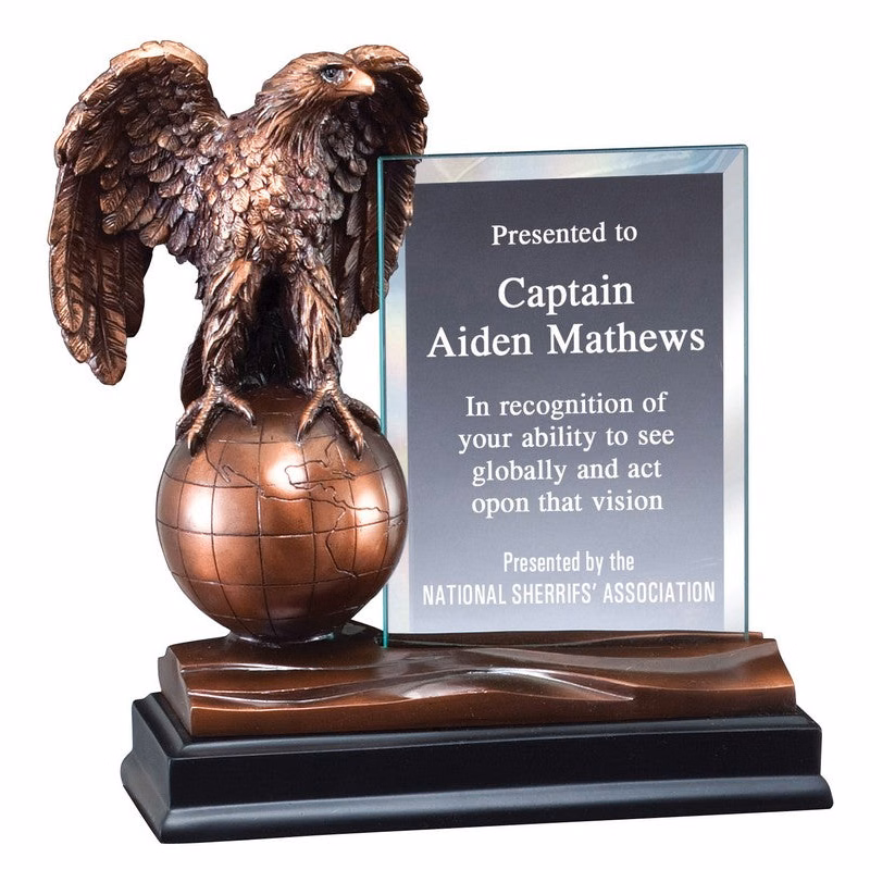 Eagle On Globe With Glass