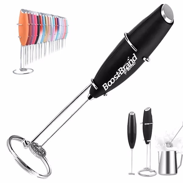 Custom Battery-Operated Milk Frother Whisk with Stainless Steel — Coffee Promo