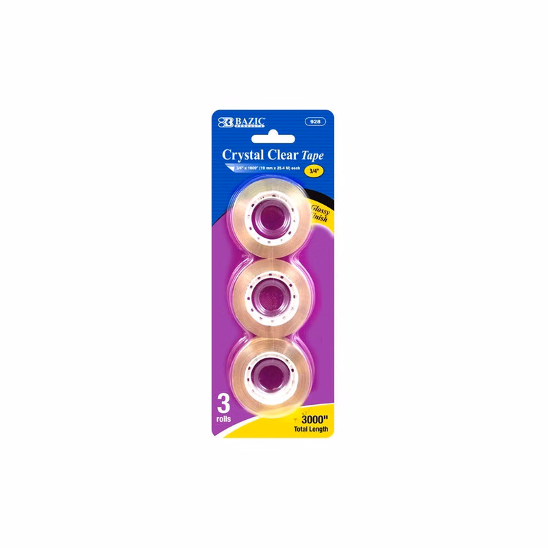 Crystal Clear Tape Refills - 3/Pack 3/4" x 1000" Total