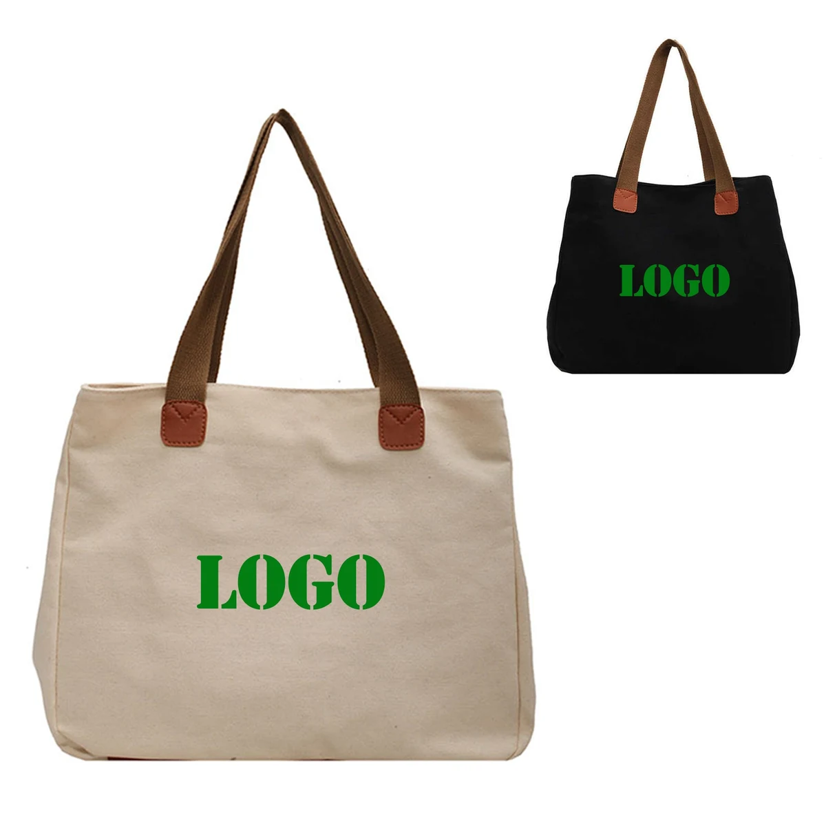 Canvas Tote Handbag With Handle, custom tote bag with logo imprint 1