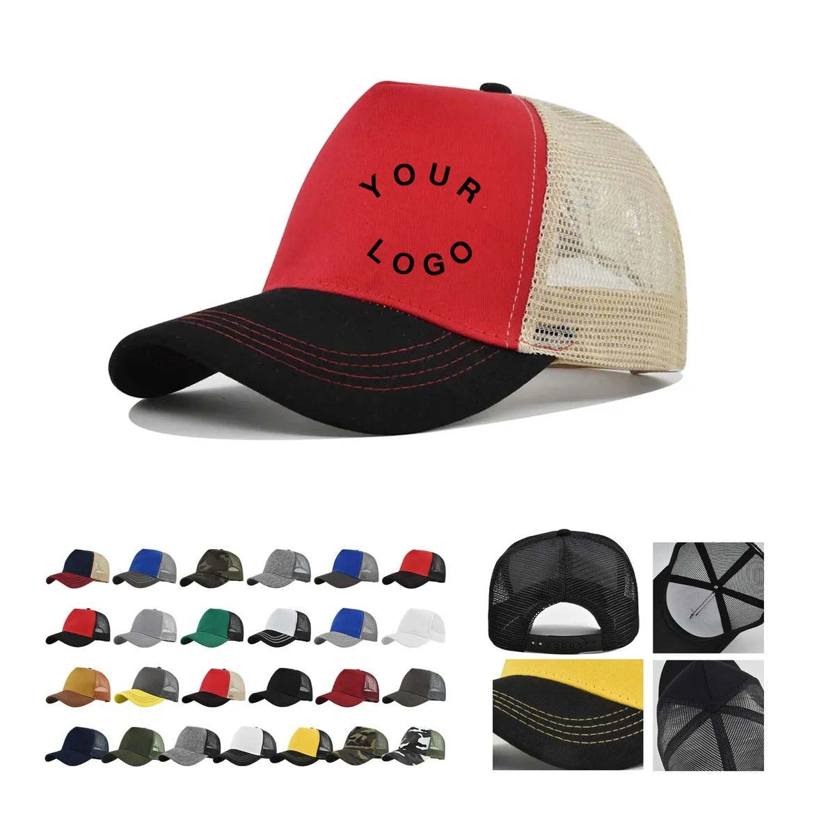 Cotton and Mesh Trucker Cap for Outdoor Sports 1