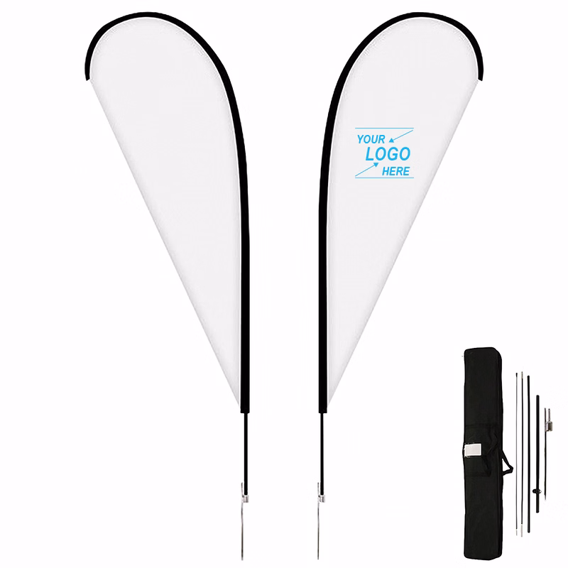 7-Foot Double-Sided Fabric Teardrop Banner with Cross Base