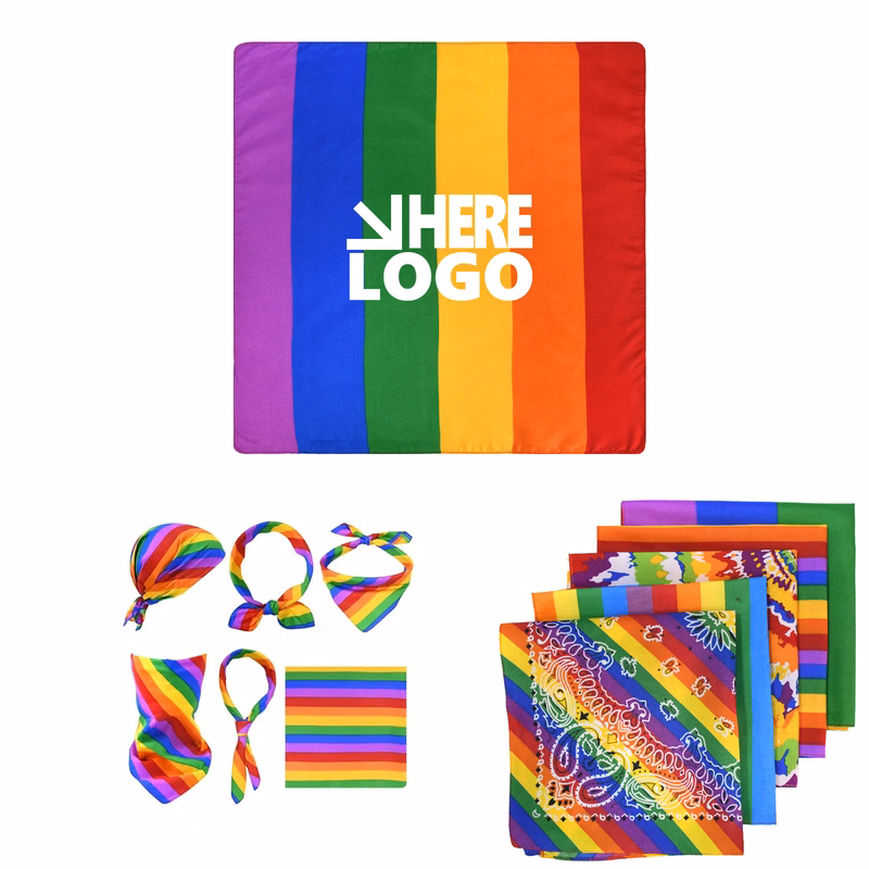 21" Square Scarf Pride Day Rainbow Bandana