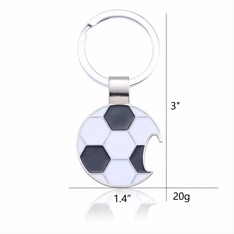 Full Color Zinc Alloy Football Keychain Bottle Opener