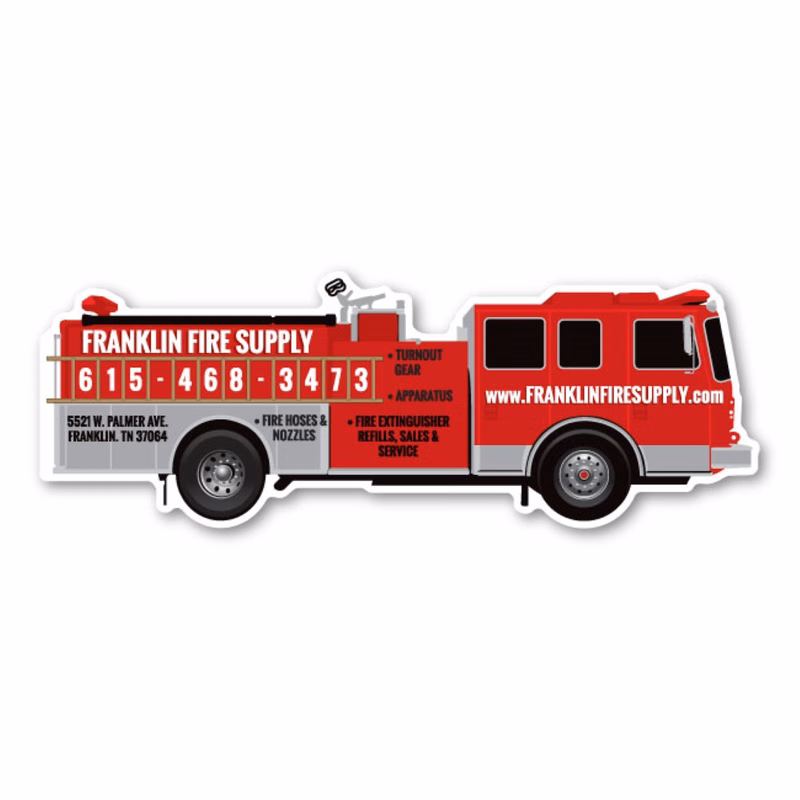 Firetruck Magnet - 7.40" x 2.70" - 20 mil