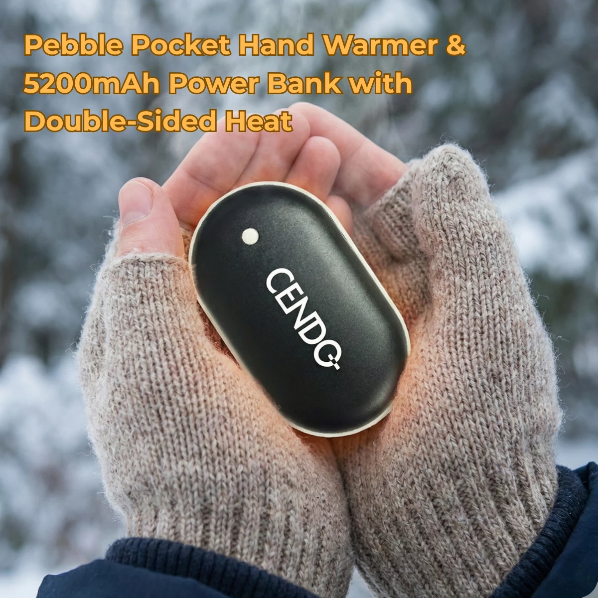 Pebble Pocket Hand Warmer & 5200mAh Power Bank with Double-Sided Heat 1