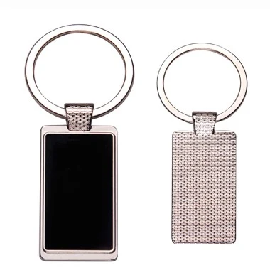 Rectangle Metal Key Chain w/ Dark Reflective Tag 1