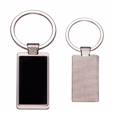 Rectangle Metal Key Chain w/ Dark Reflective Tag