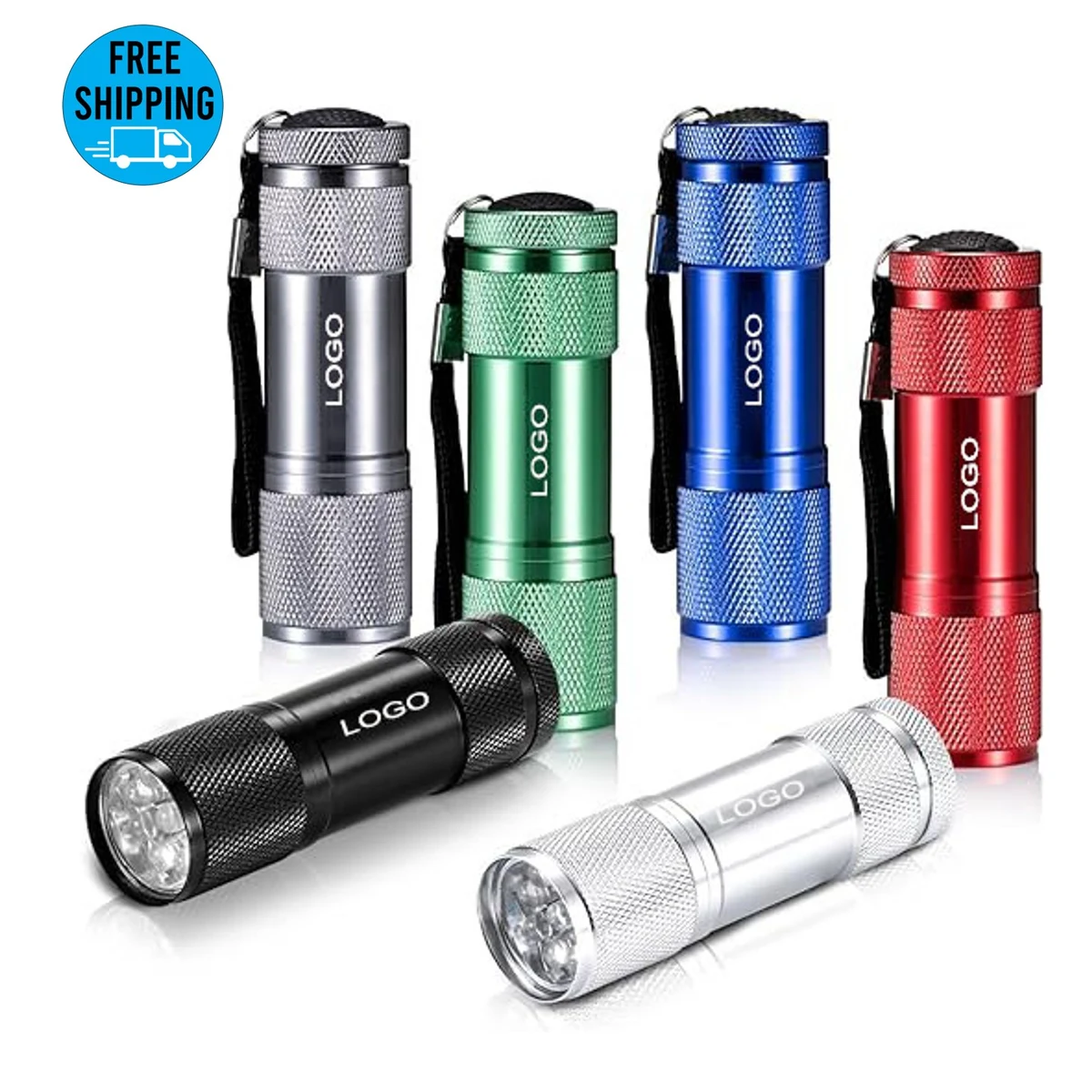 Aluminum mini 9 Led flashlight with Lanyard 1