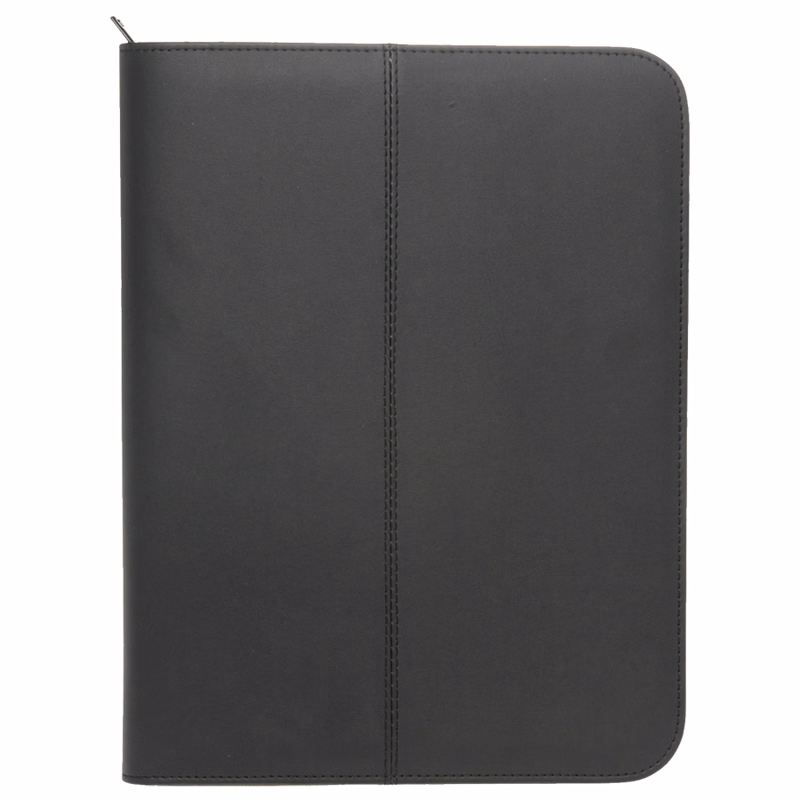 Zippered Black Leather Portfolios