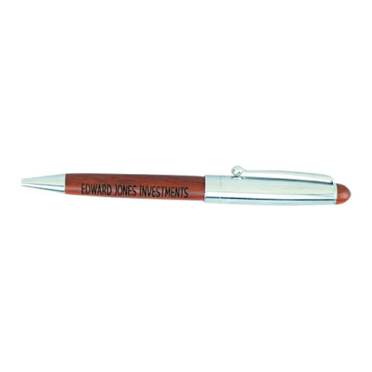Rosewood Barrel/Silver Cap Ballpoint Pen 1