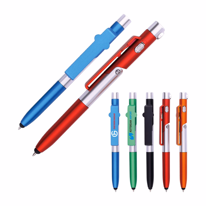 Stylus Phone Stand LED Flashlight Pen (4 in 1)