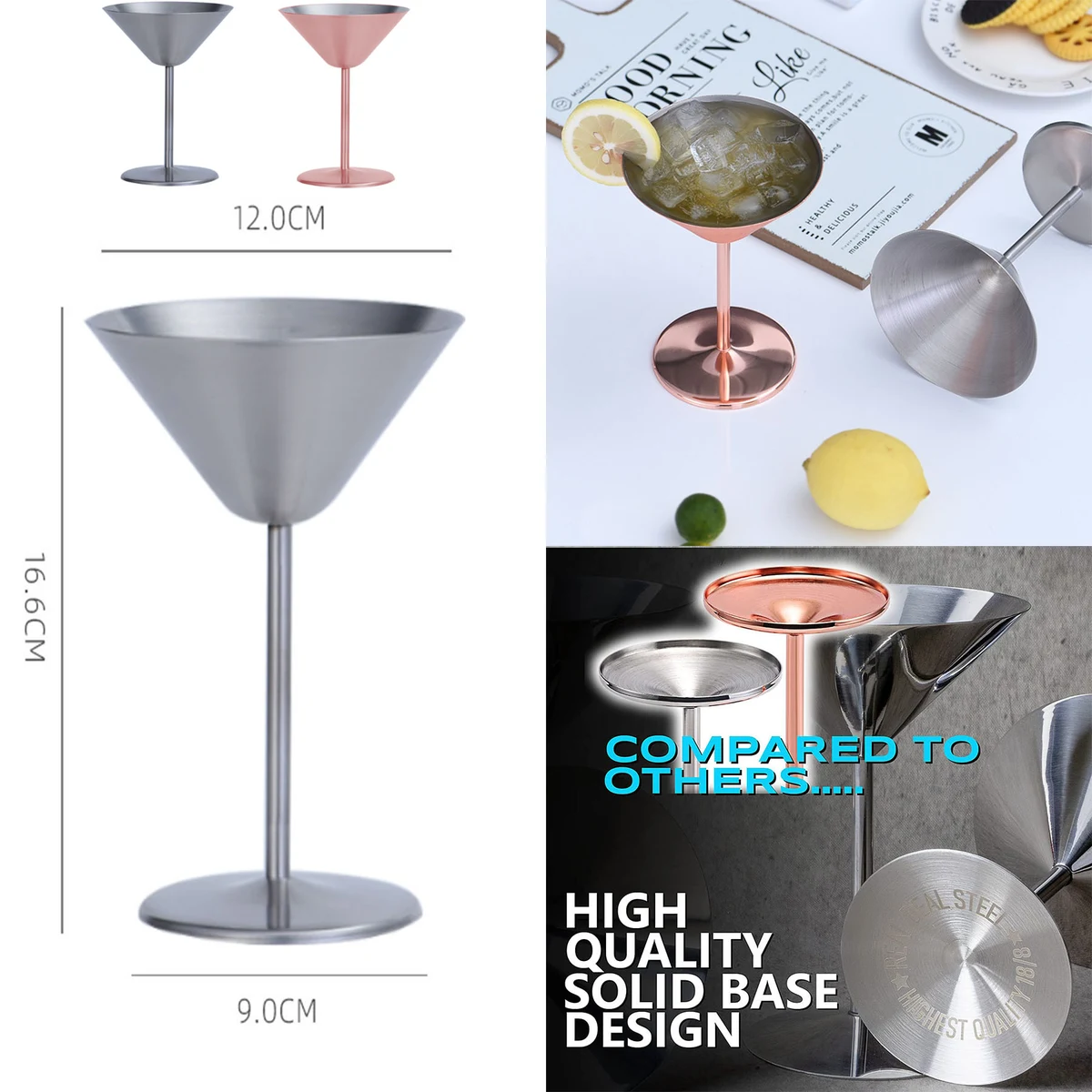 Stainless Steel Martini Glass 1