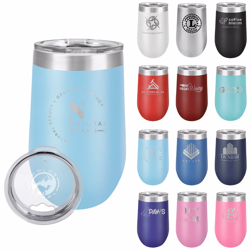 Polar Camel 16 Oz. Stainless Steel Stemless Wine Glass