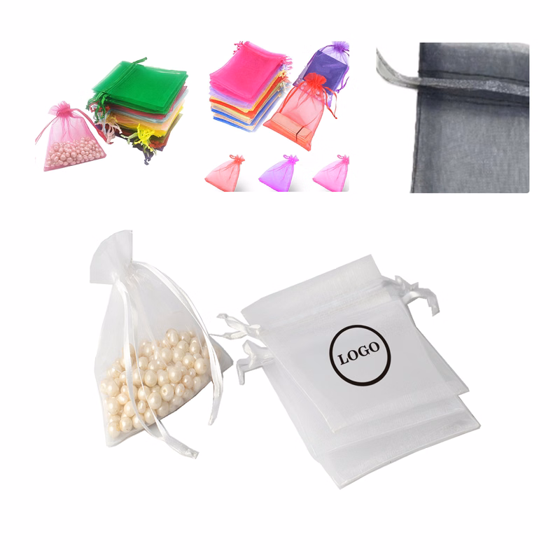 MOQ50 Personalized Organza Drawstring Bags For Gifts