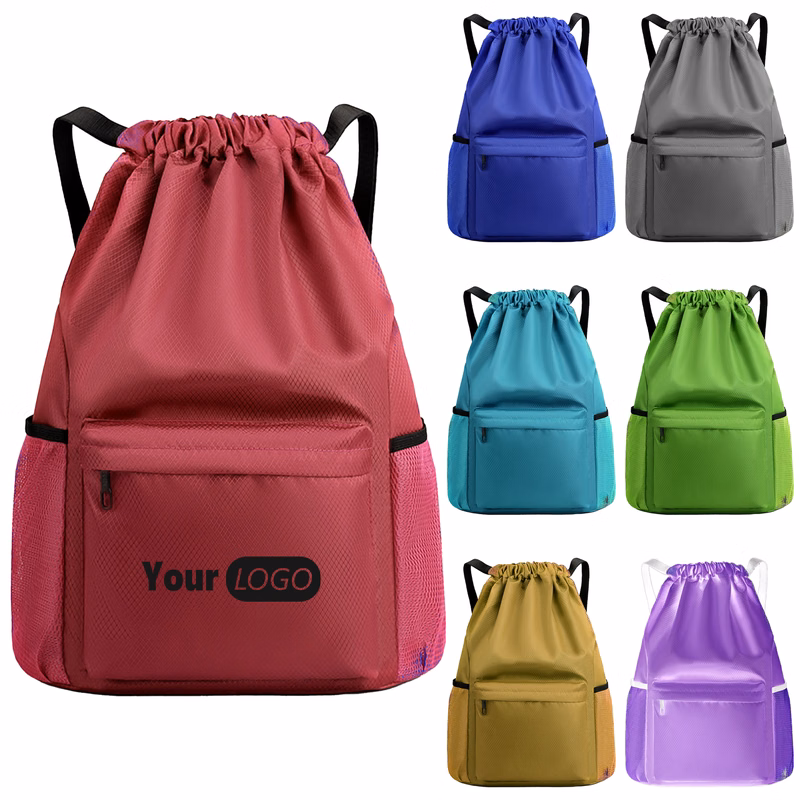 Polyester Customizable Large Capacity Drawstring Backpack