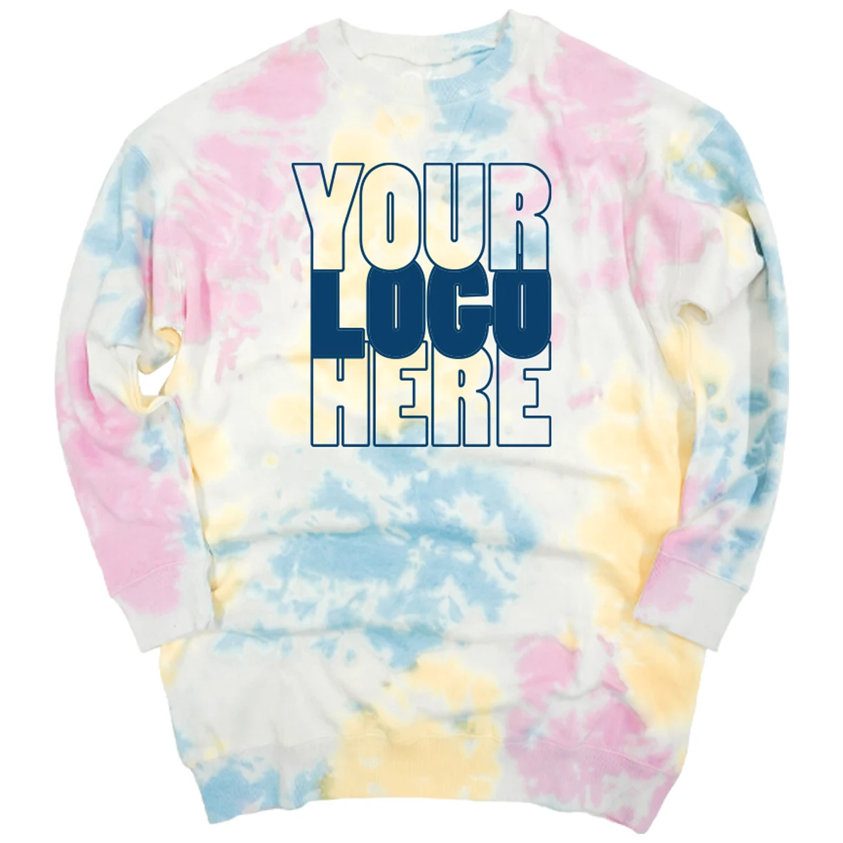 Oversized Cloud Dye Crew Sweatshirt, custom hoodie or sweatshirt with logo imprint 1