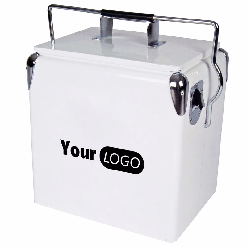 Light Retro Ice Chest Cooler with Bottle Opener 13L